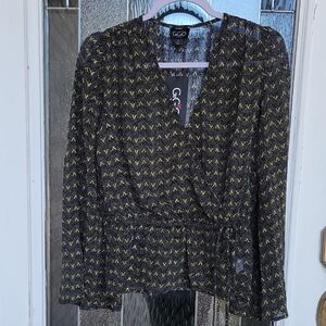 GIGIO Women's Black and Yellow Blouse